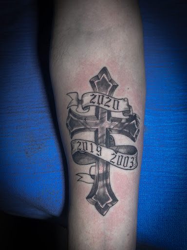 Explore tattoo of child's name ideas, creative tattoo ideas in Moweaqua, available at Fleshwound Tattoo