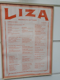 Restaurant libanais Liza à Paris - menu / carte