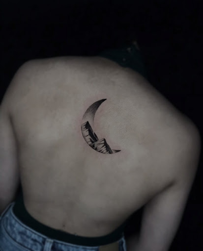 Explore black ink tattoo ideas, creative tattoo ideas in Corona, available at Crop Circles Tattoo Studio