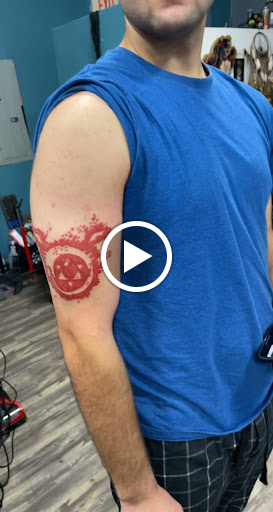 Explore tattoo back cover up ideas, creative tattoo ideas in Goose Creek, available at Red Kirin Tattoo