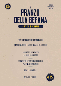 Menu du Società Cooperativa Devesi à Cirié