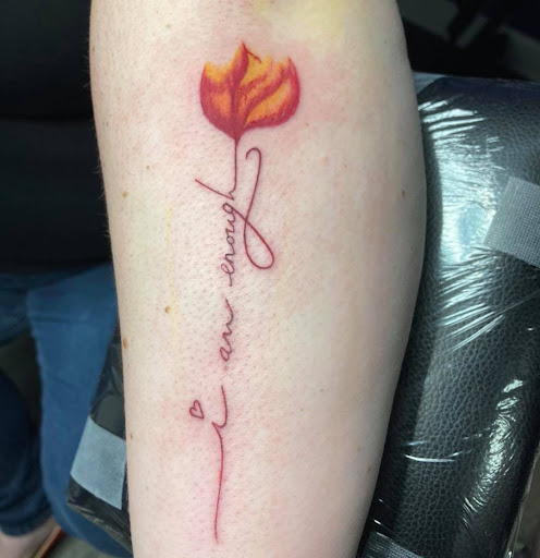 Explore two word tattoo ideas, creative tattoo ideas in Williamsburg, available at Relentless Ink