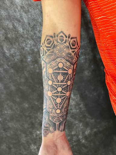 Explore inner thigh tattoo ideas, creative tattoo ideas in Sarasota, available at SEVEN SINS Tattoo Studio