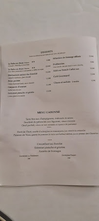 Le Café du Port à Bordeaux menu