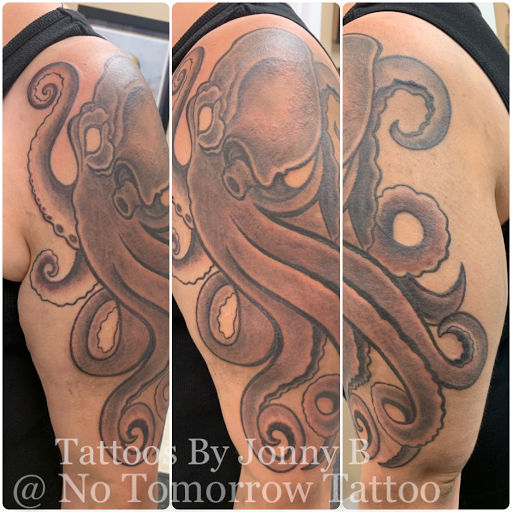 Explore tree tattoo sleeve ideas, creative tattoo ideas in Charles Town, available at No Tomorrow Tattoo llc