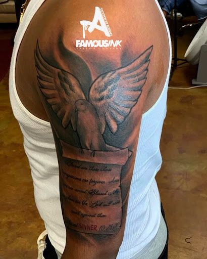 Explore compass tattoo ideas for men, creative tattoo ideas in Hammond, available at Famous Ink, Inc.