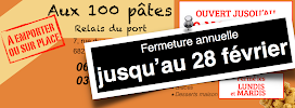Restauration rapide Restaurant Aux 100 pâtes - Relais du port - Eurovélo 6 à Dannemarie - menu / carte