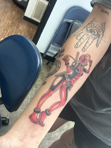 Explore spiderman tattoo ideas, creative tattoo ideas in Savannah, available at Resurrection Ink Tattoos and Body Piercing