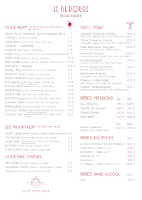 Restaurant Le Fil Rouge à Noirmoutier-en-l'Île (le menu)