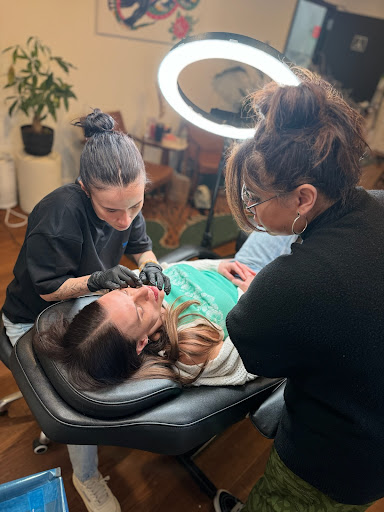 Explore eyelid tattoo ideas, creative tattoo ideas in Rutherford, available at Arcana Tattoo