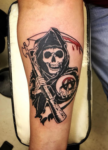Explore lady justice tattoo ideas, creative tattoo ideas in Warrior, available at The Great Wilderness Tattoo