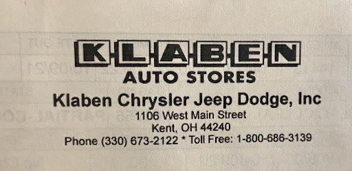 Car Dealer «Klaben Chrysler Jeep Dodge Inc.», reviews and photos, 1106 W Main St, Kent, OH 44240, USA