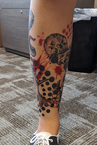Explore back leg tattoo ideas for females, creative tattoo ideas in Alexandria, available at Sayan Tattoo Company