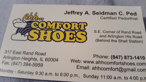 Orthopedic Shoe Store «Ahh Comfort Shoes», reviews and photos, 317 E Rand Rd, Arlington Heights, IL 60004, USA