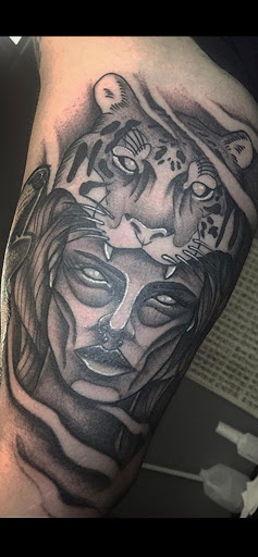 Explore wolf tattoo ideas for guys, creative tattoo ideas in Falls Church, available at Blxck Label Collective
