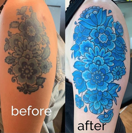 Explore moon tattoo ideas, creative tattoo ideas in Cleveland, available at Kollective Tattoo Studio