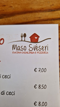 Ristorante Pizzeria Maso Sveseri à Sover menu