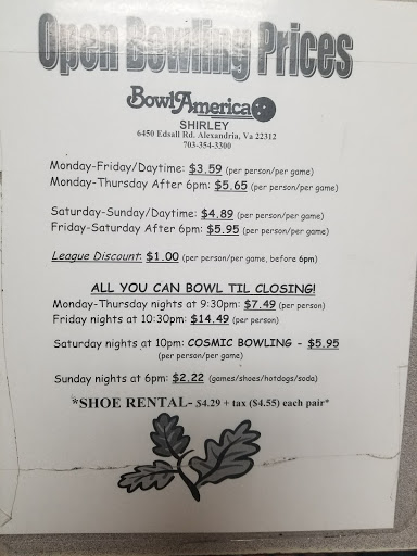 Bowling Alley «Bowl America Shirley», reviews and photos, 6450 Edsall Rd, Alexandria, VA 22312, USA