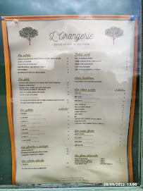 Menu / carte de L'Orangerie à Saint-Cloud