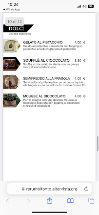 Rerum Pizzeria à Bitonto menu