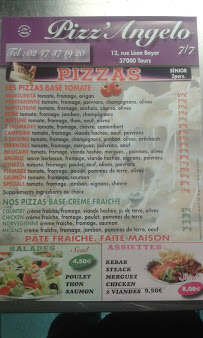 Pizzeria Pizza Angelo à Tours - menu / carte