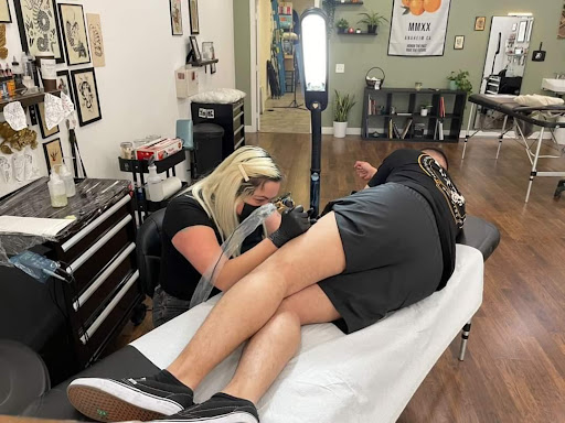 Explore bourbon glass tattoo idea, creative tattoo ideas in Anaheim, available at Marigold Tattoo