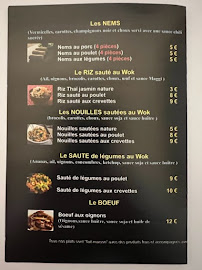 Menu du BAAN THAÏ à Saint-Astier