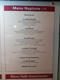 Restaurant Le Neptune à Collioure carte