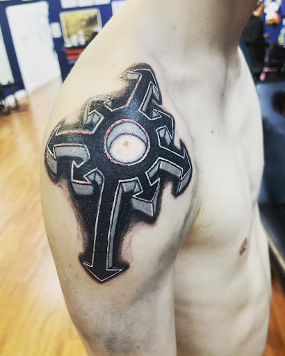 Explore cover up tattoo ideas male, creative tattoo ideas in Cocoa, available at Rorschach Tattoo Shop and Piercing Studio