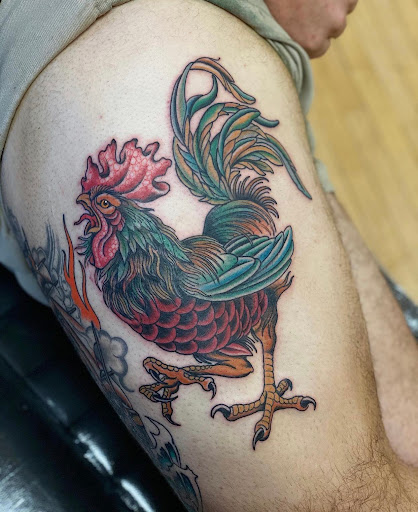 Explore gangster sleeve tattoo ideas, creative tattoo ideas in Wakefield, available at Wakefield Tattoo