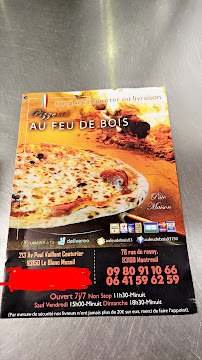 Pizza Au feu de bois à Montreuil menu