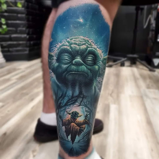 Explore front neck tattoo ideas, creative tattoo ideas in Utica, available at Watchtower Tattoo Company