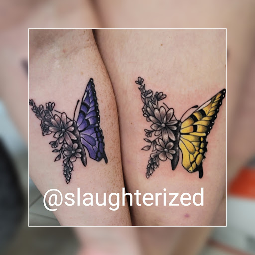 Explore flower arm tattoo ideas, creative tattoo ideas in Ocoee, available at Slaughterized Ink Tattoo and Piercing Studio