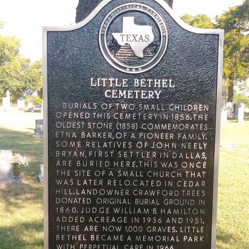 Little Bethel Cemetery - Texas State Historical Marker