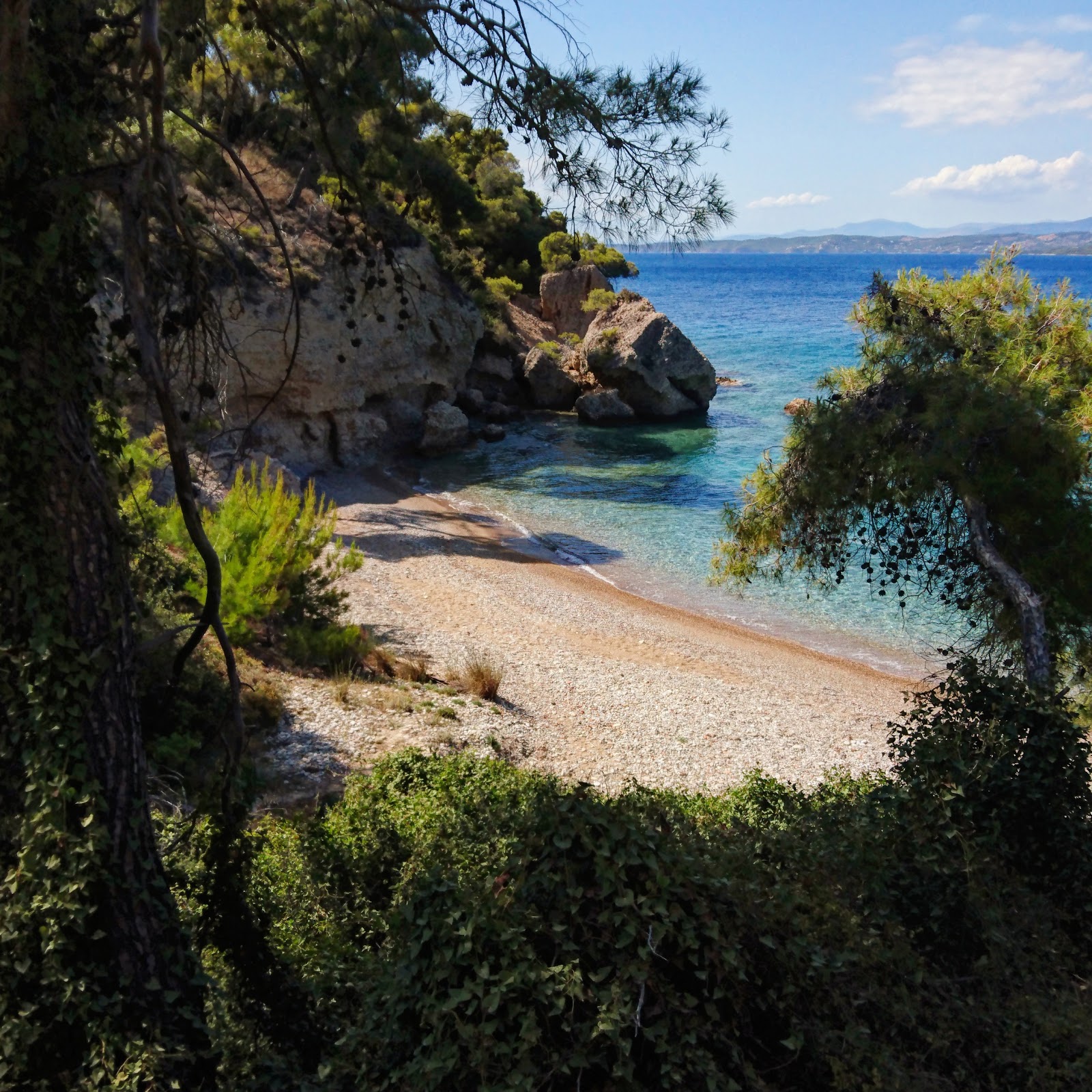 Spetses Beach的照片 带有微海湾