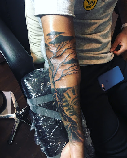 Explore half chest tattoo ideas, creative tattoo ideas in Tacoma, available at Ready Or Not Ink