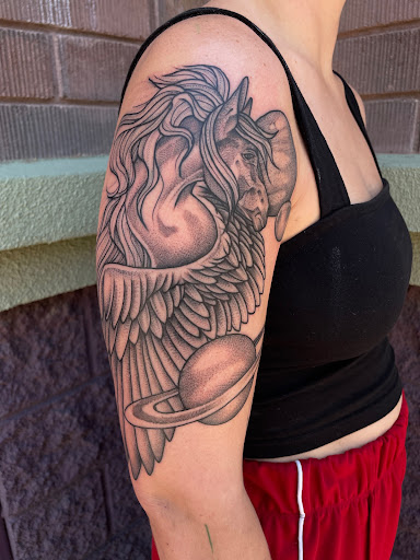 Explore gangsta tattoo ideas, creative tattoo ideas in Peoria, available at Modern Ink Tattoo