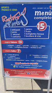Menu / carte de Ristorante Ristoro al Porto à San Benedetto del Tronto