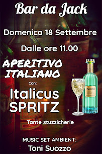 Menu du bar da Jack à Roccadaspide