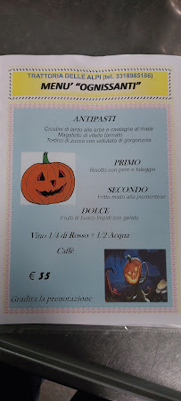 Menu / carte de Trattoria Delle Alpi à Locana