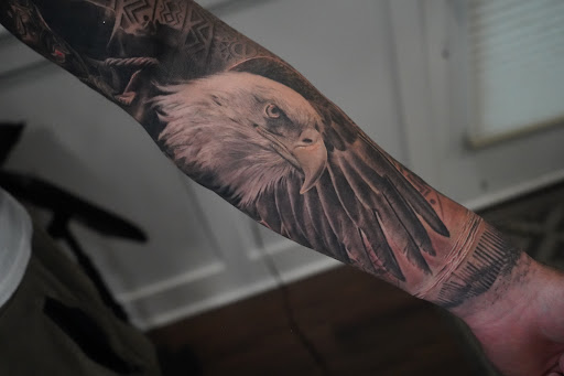 Explore awesome sleeve tattoo ideas for guys, creative tattoo ideas in Farmingville, available at LizArt Ink tattoo