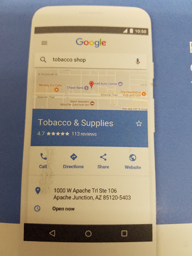 Tobacco Shop «Tobacco & Supplies», reviews and photos, 1000 Apache Trail #106, Apache Junction, AZ 85120, USA