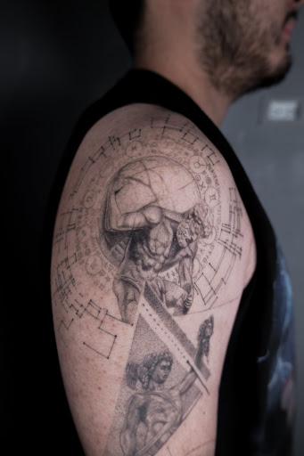 Explore karol g tattoo ideas, creative tattoo ideas in Los Angeles, available at Ethos Art Haus Tattoo