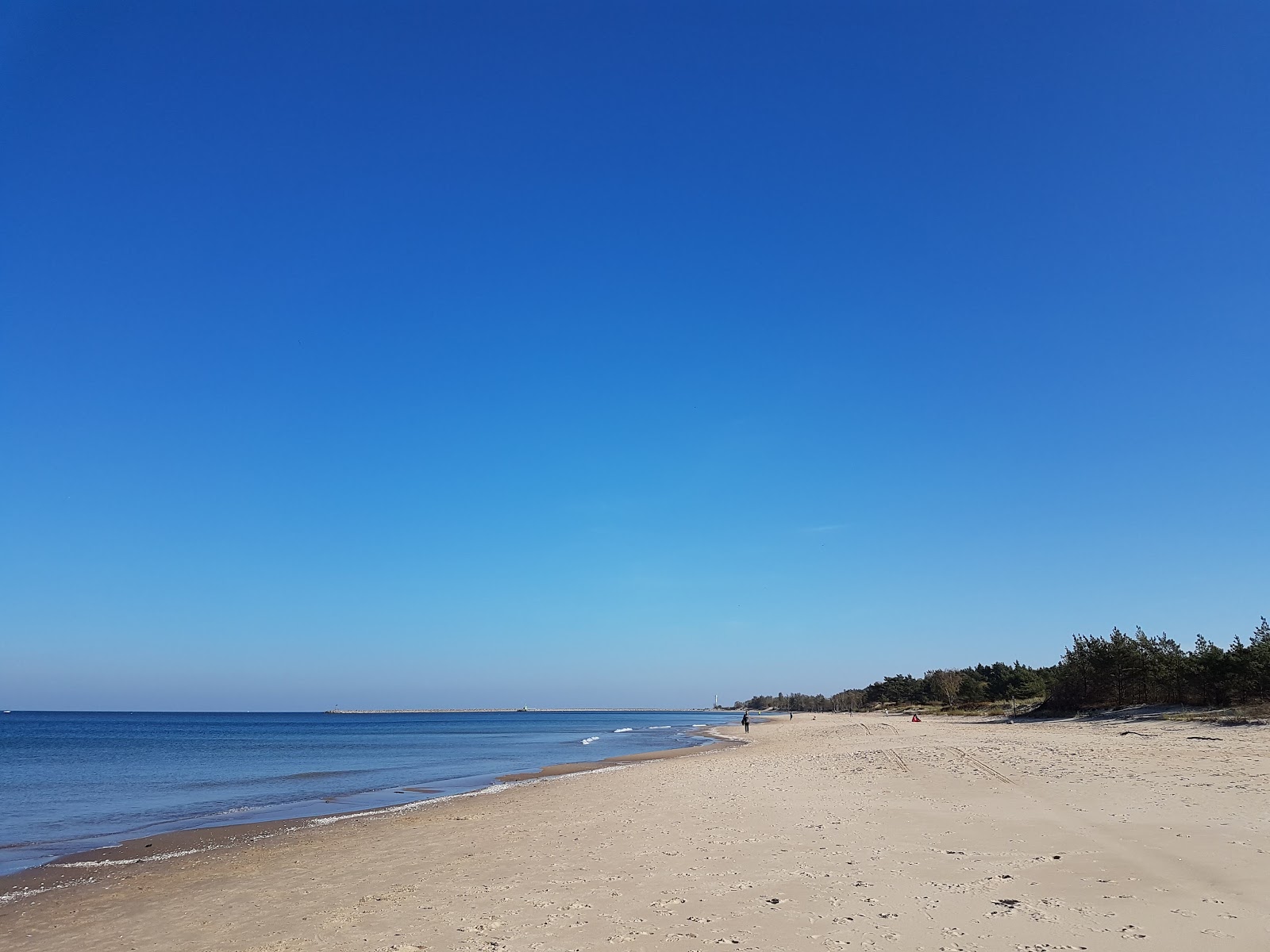 Foto di Stogi Nudist Beach con una superficie del sabbia beige fine