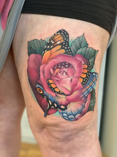 Explore hairline tattoo ideas, creative tattoo ideas in Baldwinsville, available at Tymeless Tattoo