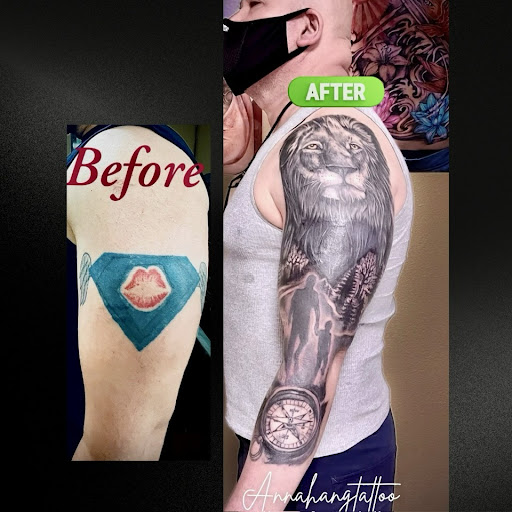 Explore full sleeve tattoo ideas for females, creative tattoo ideas in Garden Grove, available at Anna Hang Tattoo