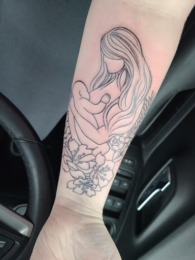 Explore santa muerte tattoo ideas, creative tattoo ideas in Warrensburg, available at The Zone Tattoo & Body Piercing