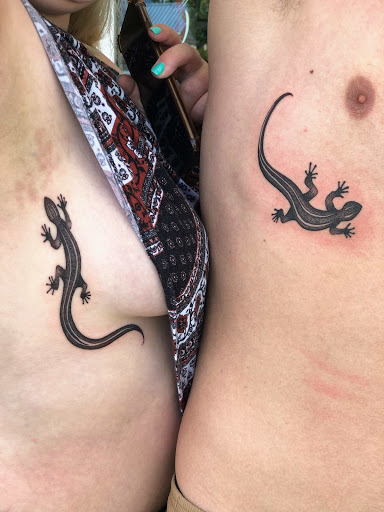 Explore pentagram tattoo ideas, creative tattoo ideas in Anaheim, available at Autumn Moon Tattoo