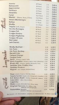 Menu / carte de Bar l'incontro à Eichstätt