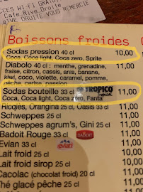 Café Rive Droite à Paris menu